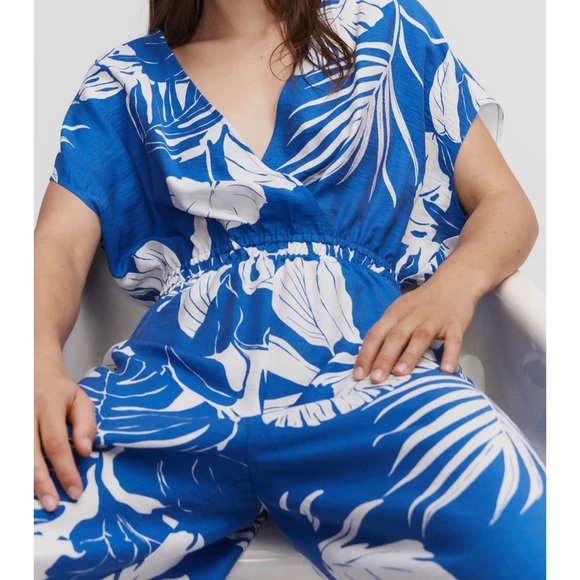 Mango Tropical Palm Print Jumpsuit - Picture 5 of 8